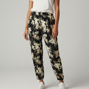 H&M Floral Print Black Pants Size 12